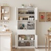 70" Tall Pantry Cabinet, Kitchen Storage Cabinet with Microwave Stand, Drawer, Wood Cupboard Furniture for Dining Room, Living Room - 4 of 4