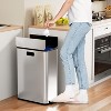 Acekool 56L Dual Compartment Step-On Trash Can with Butterfly Lid, 2 x 7.4Gal Stainless Steel Slim Kitchen Recycling Bin - 4 of 4