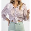 Women's FLEUR SMOCKED RUFFLED CUFF TOP - SANS SOUCI - 2 of 4