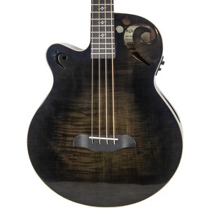 Sawtooth Rudy Sarzo Signature Left-Handed Transparent Black Flame Acoustic-Electric Bass Guitar - 1 of 4
