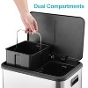 8 Gallon Trash Can Dual Compartment Kitchen Trash with 2 x 15L Inner Buckets, Lid and Foot Pedal - 4 of 4