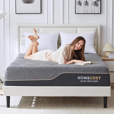 JUJABU Memory Foam Medium Firm to Firm Mattress for Back Pain, Fiberglass Free