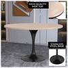 LeisureMod Verve Mid-Century Modern Table with a 48" Round MDF Tabletop and Black Steel Pedestal Base for Kitchen and Dining Room - 2 of 4