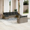 vidaXL 9 Piece Patio Sofa Set with Cushions - Gray Without Table - 2 of 4