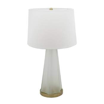 15.5"x29" Nikolas Frosted Glass Table Lamp White/Gold - A&B Home