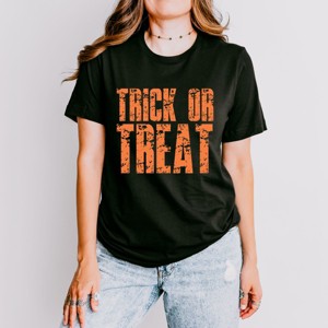 Trick or Treat Block Distressed - Women's Short Sleeve Graphic T-Shirt - 1 of 4