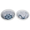 Transpac Wood 15.75 Inch Blue Spring Coastal Nested Trays Set of 2 Decorative Trays and Platters for Home Decor - 2 of 3