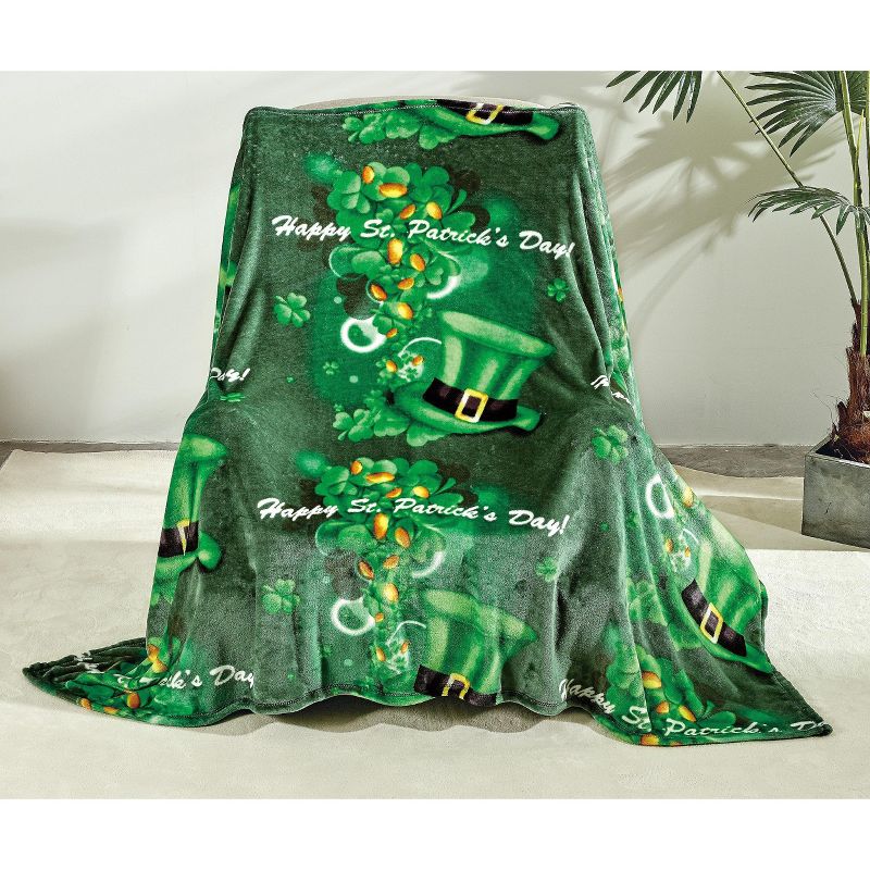 Kate Aurora St. Patrick's Day Shamrock Ultra Soft & Plush Oversized Accent Throw Blanket - 50 In W X 70 In. L, 3 of 5