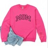 Simply Sage Market Embroidered Mom Varsity Outline Sweatshirt - 2XL - Raspberry - 3 of 4