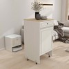 MAYEERTY Antique White Robot Vacuum Storage Cabinet with Wheels, Enclosed Rack with Doors Drawers for Living Room Kitchen - 2 of 4
