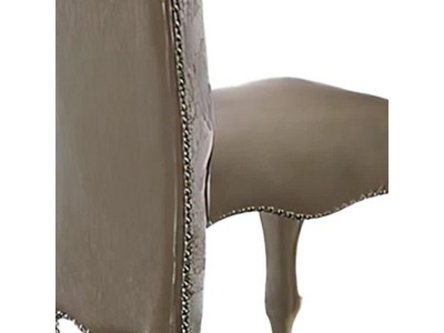 Bone White Faux Leather Upholstered Side Chair with Wood Frame