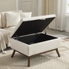 Vynxaria Mid-Century Modern Square Coffee Table Storage Bench - Beige - 4 of 4