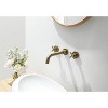 PAGED Bathroom Faucets Double Handle Bathroom Sink Faucet Wall Mount Vanity Faucet with Brass Ceramic Disc Cartridge System - 4 of 4