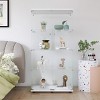 INFURNIC Decorative Bookshelf Two Door Glass Display Cabinet with Door and 4 Shelves for Living Room, White, 64.7"*31.7"*14.3" - 3 of 4