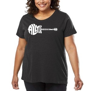 LA Pop Art Women's Word Art T-shirt - All You Need Is Love - 1 of 4