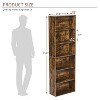 AOXUN 2 Sets Bookcase and Bookshelf, Floor Standing 6-Story High Bookshelf, Display Storage Rack, Suitable for Home Offices, Living Room, Brown - 3 of 4
