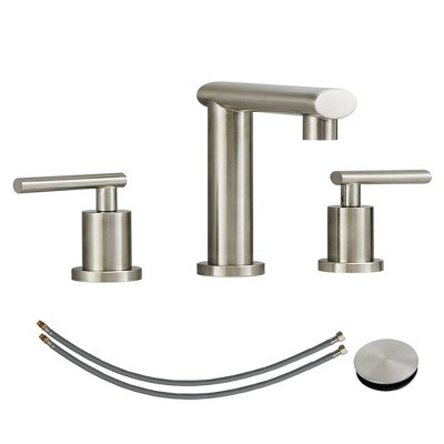 8-Inch 3 Hole 2-Handles Widespread Waterfall Bathroom Faucets for Sink with Pop Up Drain