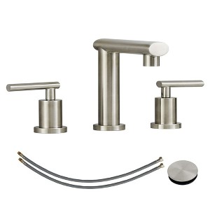 8-Inch 3 Hole 2-Handles Widespread Waterfall Bathroom Faucets for Sink with Pop Up Drain - 1 of 4