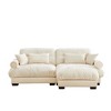 Dexmalle Modern Velvet Upholstered Sofa with Ottoman,Cream - 2 of 4
