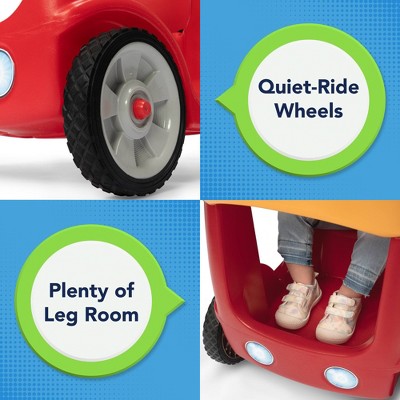 Red Plastic Toddler Push Car with Seatbelt and Tray