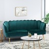 Reitz Modern Glam Velvet Channel Stitch 3 Seater Shell Sofa - Christopher Knight Home - 2 of 4