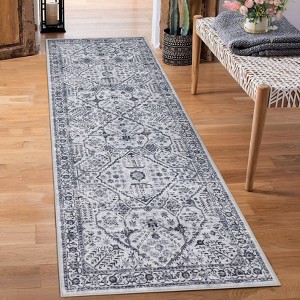 Vintage Area Rug Non Slip & Machine Washable boho Printed Farmhouse Large Room Carpet for Living Room, Bedroom Home Office Decor - 1 of 4