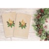 Linum Home Textiles Christmas Candles - Embroidered Luxury 100% Turkish Cotton Hand Towels (Set of 2) - 2 of 3