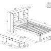 Twin Bed Frame with USB Charging Headboard, Wood Storage Drawers, No Box Spring Needed - Baofuwish - 4 of 4