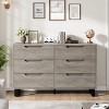 6 Dresser for Bedroom, Wide Dresser, Freestanding Vertical Drawer Cabinet, Wooden Closet Storage Chest for Living Room, Hallway, Entryway - 3 of 4