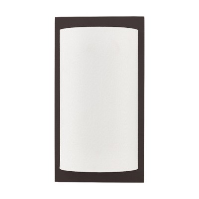 Transitional Handcrafted Off-White Fabric and Bronze Wall Sconce