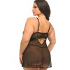 Oh La La Cheri Women's Leanna Unlined Underwire Satin and Embroidery Babydoll 75-11964X - 2 of 2