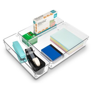 Sorbus Clear Drawer Organizer 3 Piece Set - high-quality durable - organize the office, kitchen, bathroom, and more - BPA-free - 1 of 2