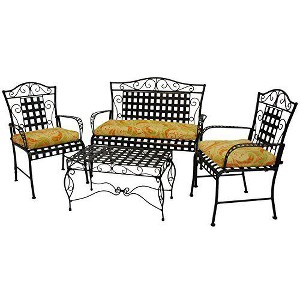 Blazing Needles, Set of Three Outdoor Spun Polyester Settee Cushion Set - 1 of 1