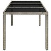 vidaXL Patio Table with Glass Top Gray 59.1 in.x35.4 in.x29.5 in. Poly Rattan - 4 of 4