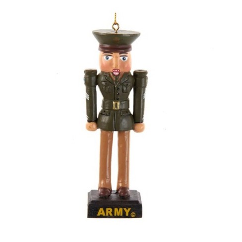 Kurt Adler Wooden Ornament for Christmas Tree, Army Military Nutcracker - image 1 of 1