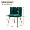 Barbara Velvet Vanity Stool for Makeup Room, Moden Accent Side Chairs for Living Room with Golden Metal Legs | Artful Living Design-Green - 4 of 4