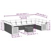 vidaXL 11 Piece Patio Sofa Set with Cushions Black Poly Rattan - Black and Cream With Table - 3 of 4