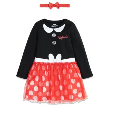 Disney Minnie Mouse Toddler Girls Long Sleeve Costume Dress & Headband Set