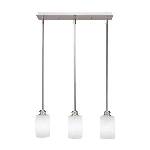 Toltec Lighting Edge 3 - Light Chandelier in  Brushed Nickel with 4" White Muslin Shade - 1 of 1