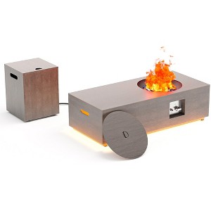 Evita 50,000 BTU Outdoor Fire Pit Table with Glass Stone and Rain Cover-48 *20.9*12.4 Inch - 1 of 4