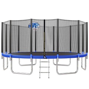 Jump Into Fun 16FT Round Recreational Trampoline With Safety Enclosure,Basketball Hoop,Ladder And Anti Rust Coating Built To Last For Kids And Adults - 1 of 4