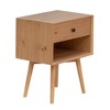Gulches Natural Pine Nightstand - Mid-Century 1-Drawer Storage Table - 4 of 4
