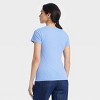 Women's Fitted Short Sleeve V-Neck T-Shirt - Universal Thread™ Blue M - image 2 of 3