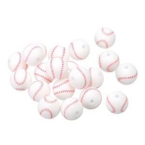 Unique Bargains Silicone DIY Craft Necklace Bracelet Sports Baseball Beads 36 Pcs - 1 of 4