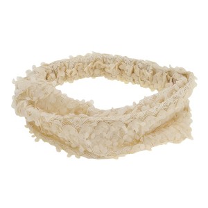 Unique Bargains Women's Three-dimensional Flower Lace Wide Headband 1 Pc - 1 of 4