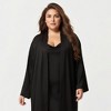 Anna-Kaci Lounge Women's Plus Size Long Robe Set with Soft Draped Silhouette and Smooth Flowing Fabric for an Layered Lounge Look - 3 of 4