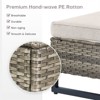 Gymojoy Outdoor 2 Pieces Patio Rattan Ottomans All-Weather Ottomans - 3 of 4