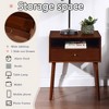 Modern Nightstand, Bedside Table With Drawer & Solid Wood Legs, Multifunctional Side Table With Storage Space For Bedroom Dorm Small Spaces - 2 of 4
