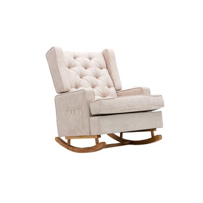 Mid-Century Modern Rocking Chair - Accent Chair for Living Room, Nursery, High Back Ergonomic Design