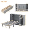 NicBex Queen Size Murphy Bed Wooden Bed Frame Morden Hideaway Wall Bed with Shelves, 2 Drawers and USB Ports for BedRoom - 2 of 4